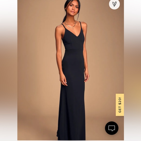 Lulus- Moments Of Bliss Black Backless Mermaid Maxi Dress - Picture 1 of 5